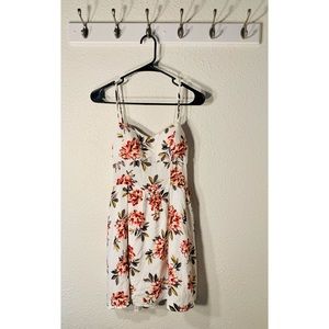 White floral sundress w/ spaghetti straps